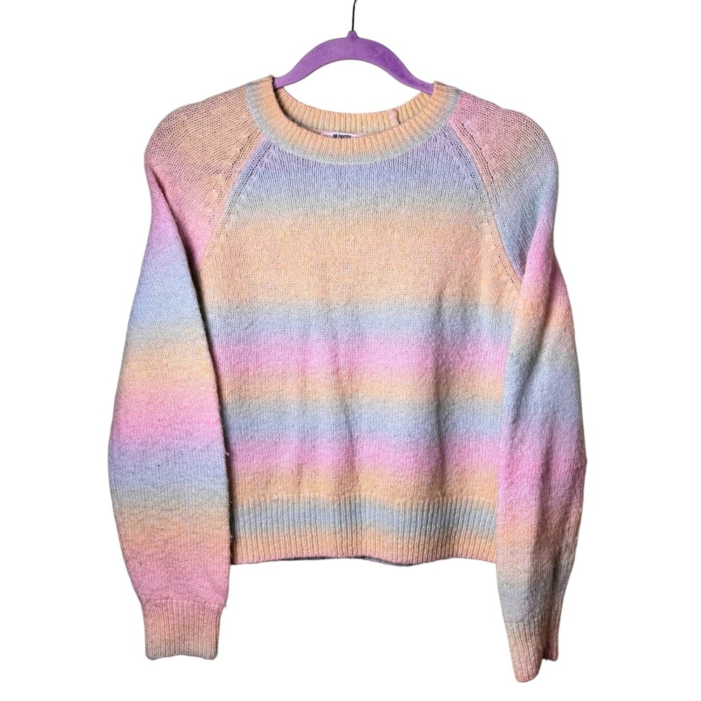BB Dakota Steve Madden Pastel Striped Sweater XS‎ Crew Neck Pullover Knitwear